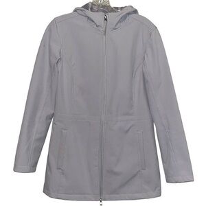 IZOD Full Zip Jacket with hood fleece interior color is gray size small